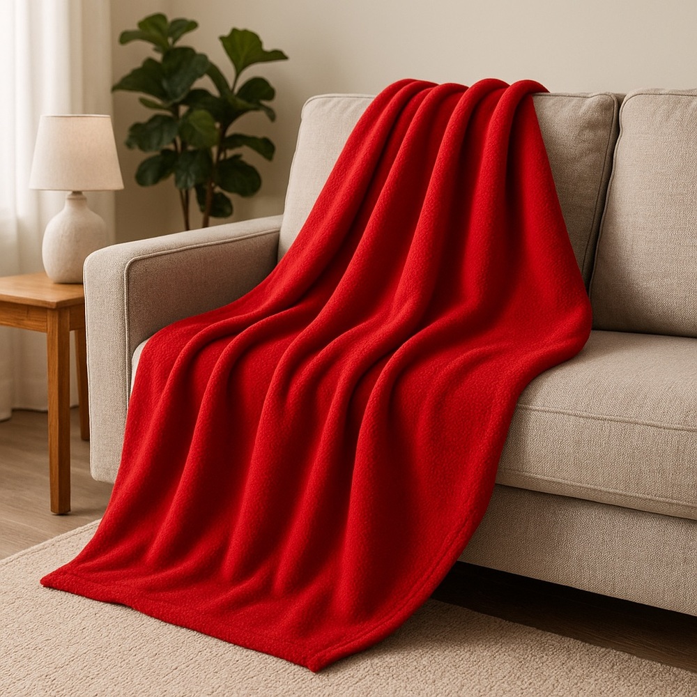 FOHOG‎ Collection Red Fleece Travel Blanket 50x60 NWT